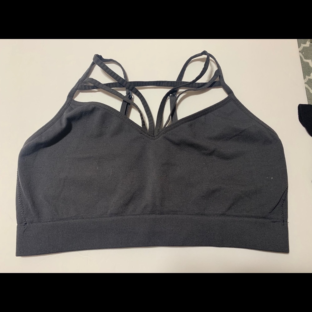 Gray sport bra